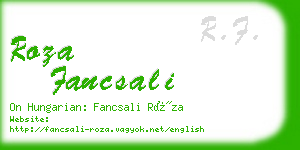 roza fancsali business card